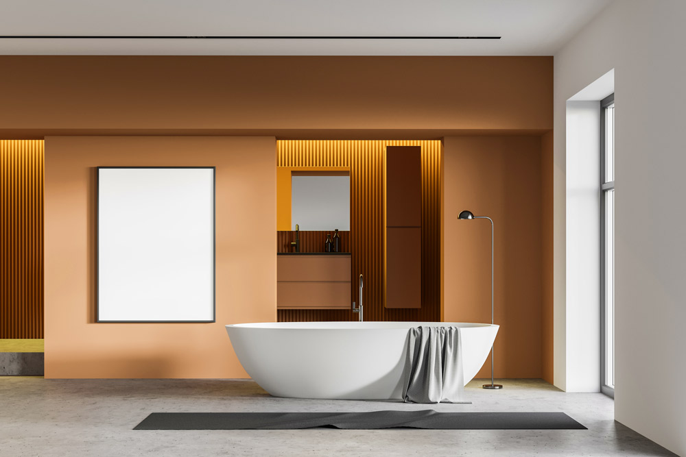 Badezimmer orange streichen