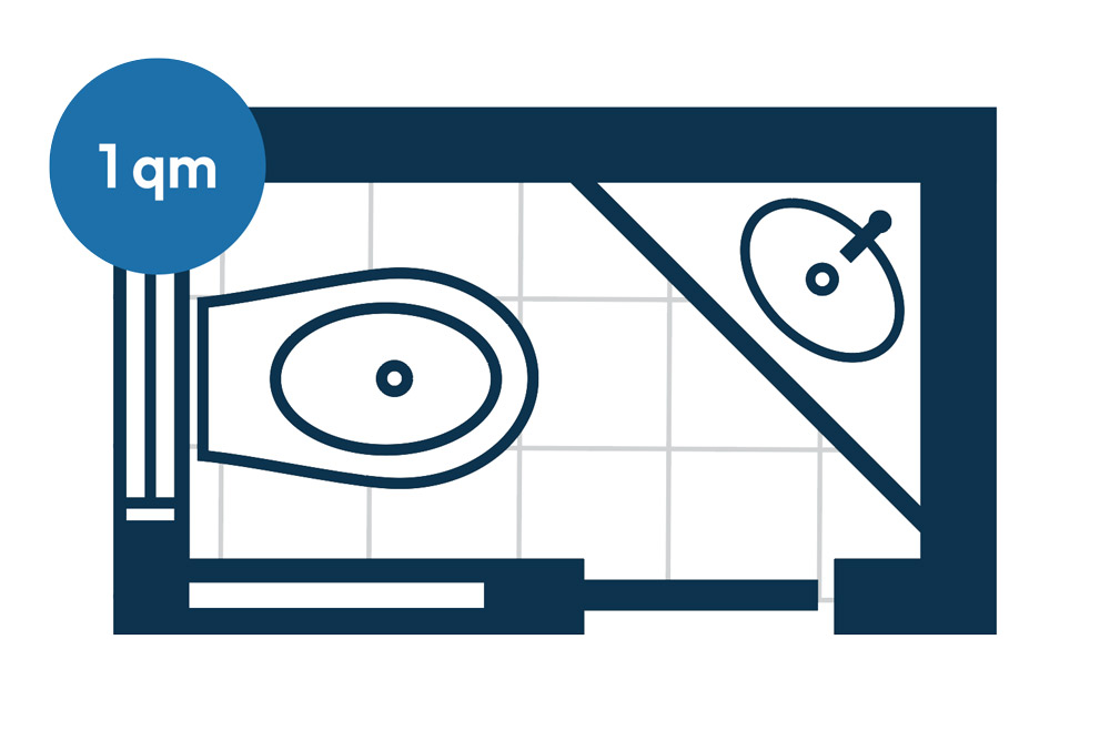 1qm Gäste-WC